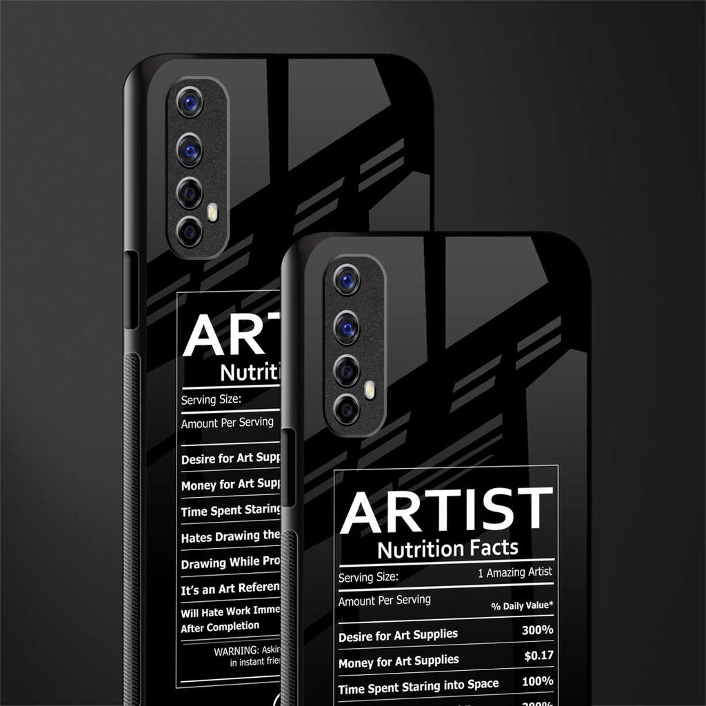artist nutrition facts glass case for realme 7 image-2