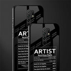 artist nutrition facts glass case for poco m2 image-2