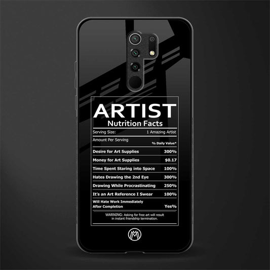 artist nutrition facts glass case for redmi 9 prime image