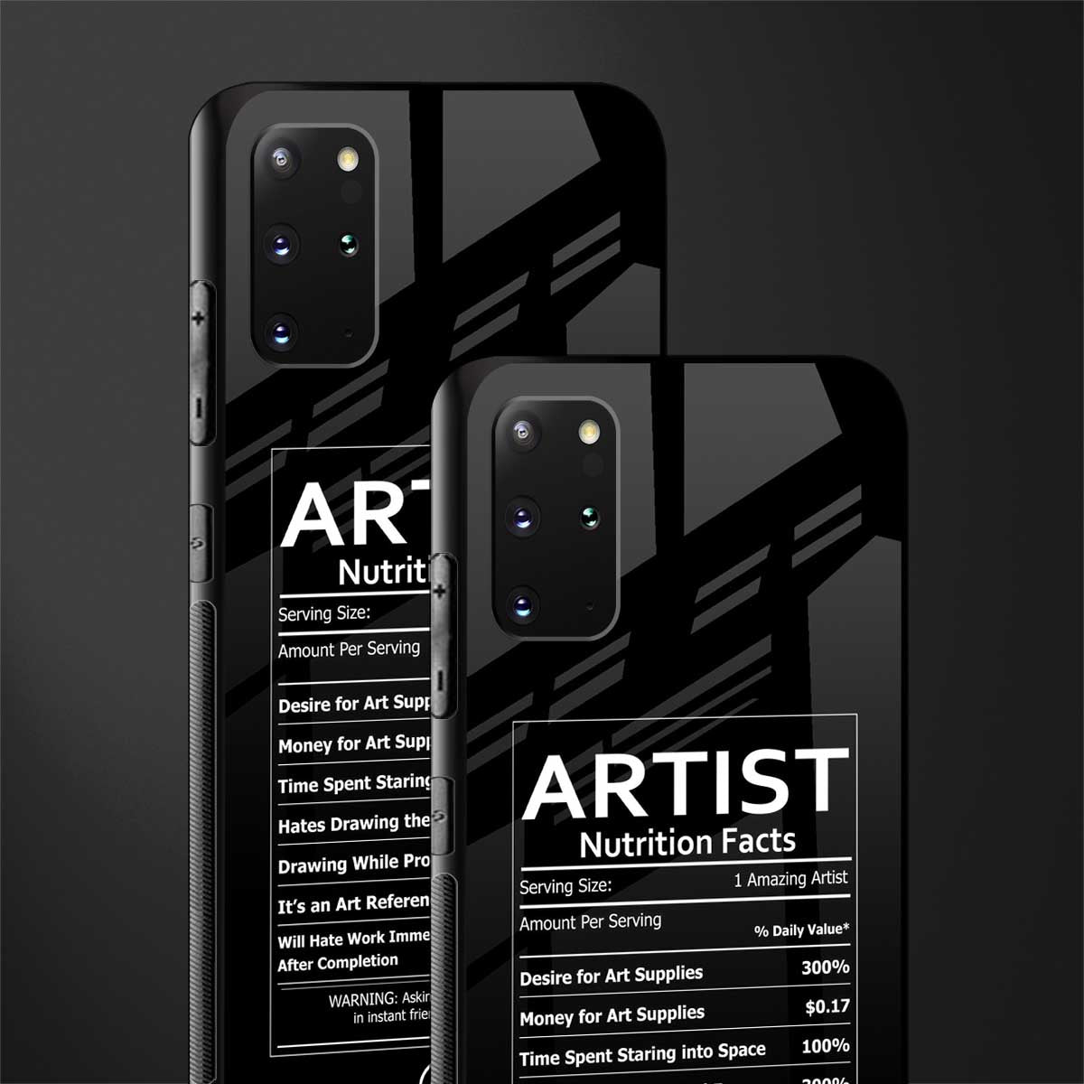 artist nutrition facts glass case for samsung galaxy s20 plus image-2