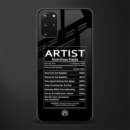 artist nutrition facts glass case for samsung galaxy s20 plus image