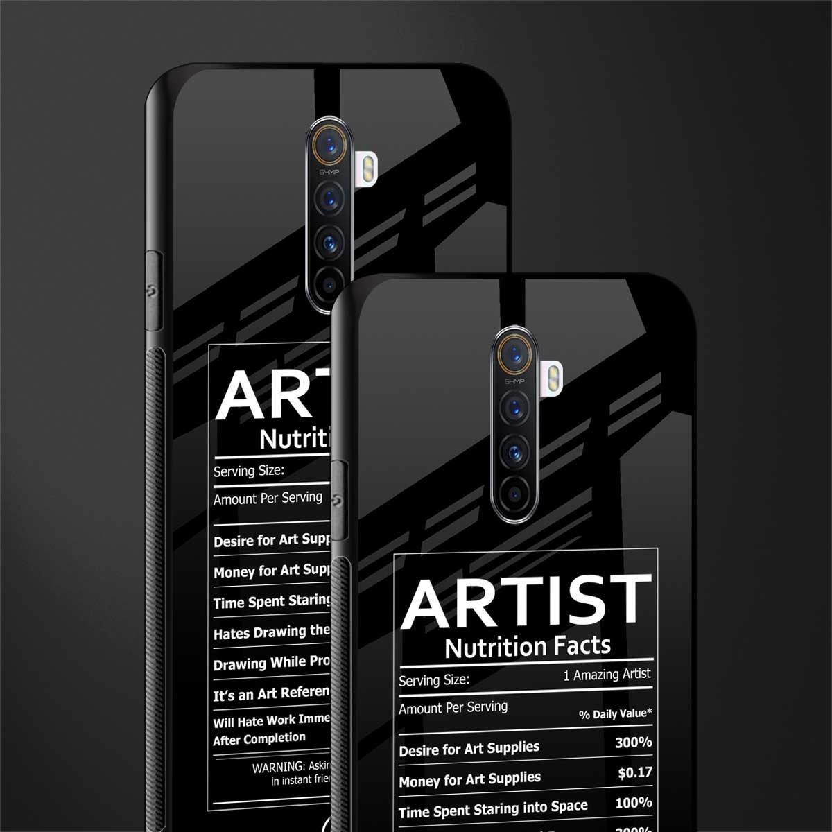artist nutrition facts glass case for realme x2 pro image-2