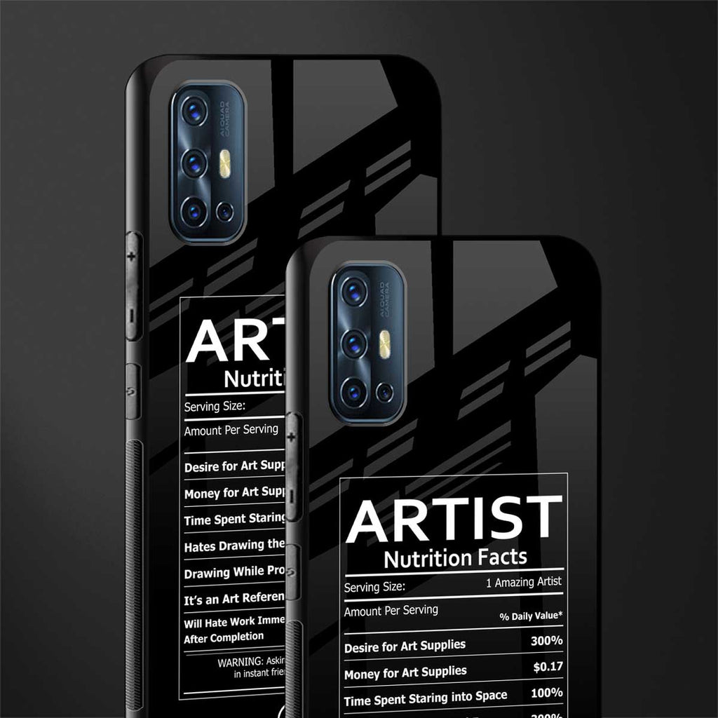 artist nutrition facts glass case for vivo v17 image-2
