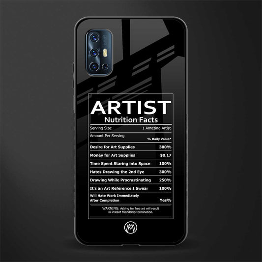 artist nutrition facts glass case for vivo v17 image