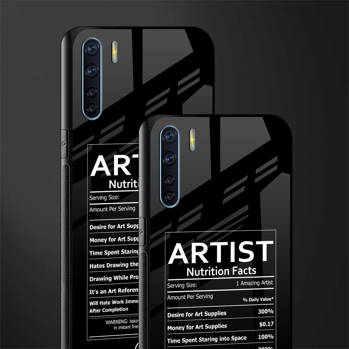 artist nutrition facts glass case for oppo f15 image-2