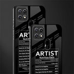 artist nutrition facts glass case for oppo a15s image-2