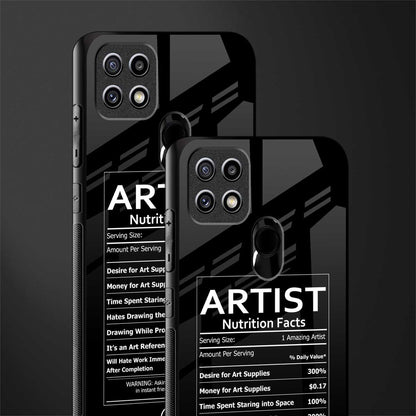 artist nutrition facts glass case for oppo a15s image-2