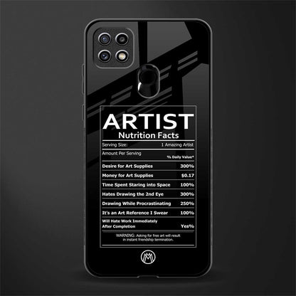 artist nutrition facts glass case for oppo a15s image