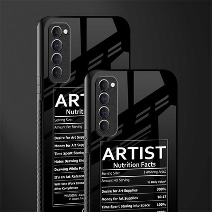 artist nutrition facts glass case for oppo reno 4 pro image-2