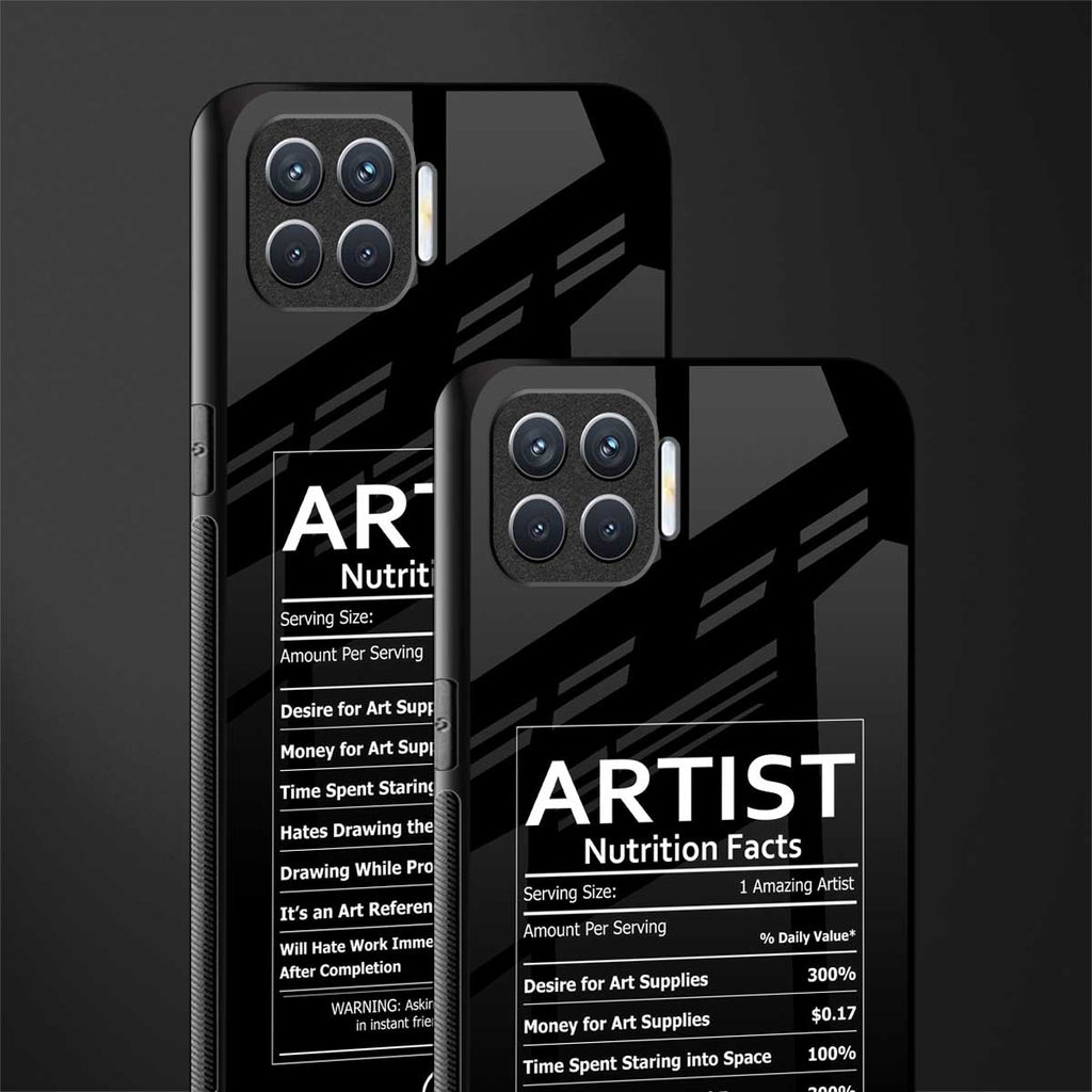 artist nutrition facts glass case for oppo f17 image-2