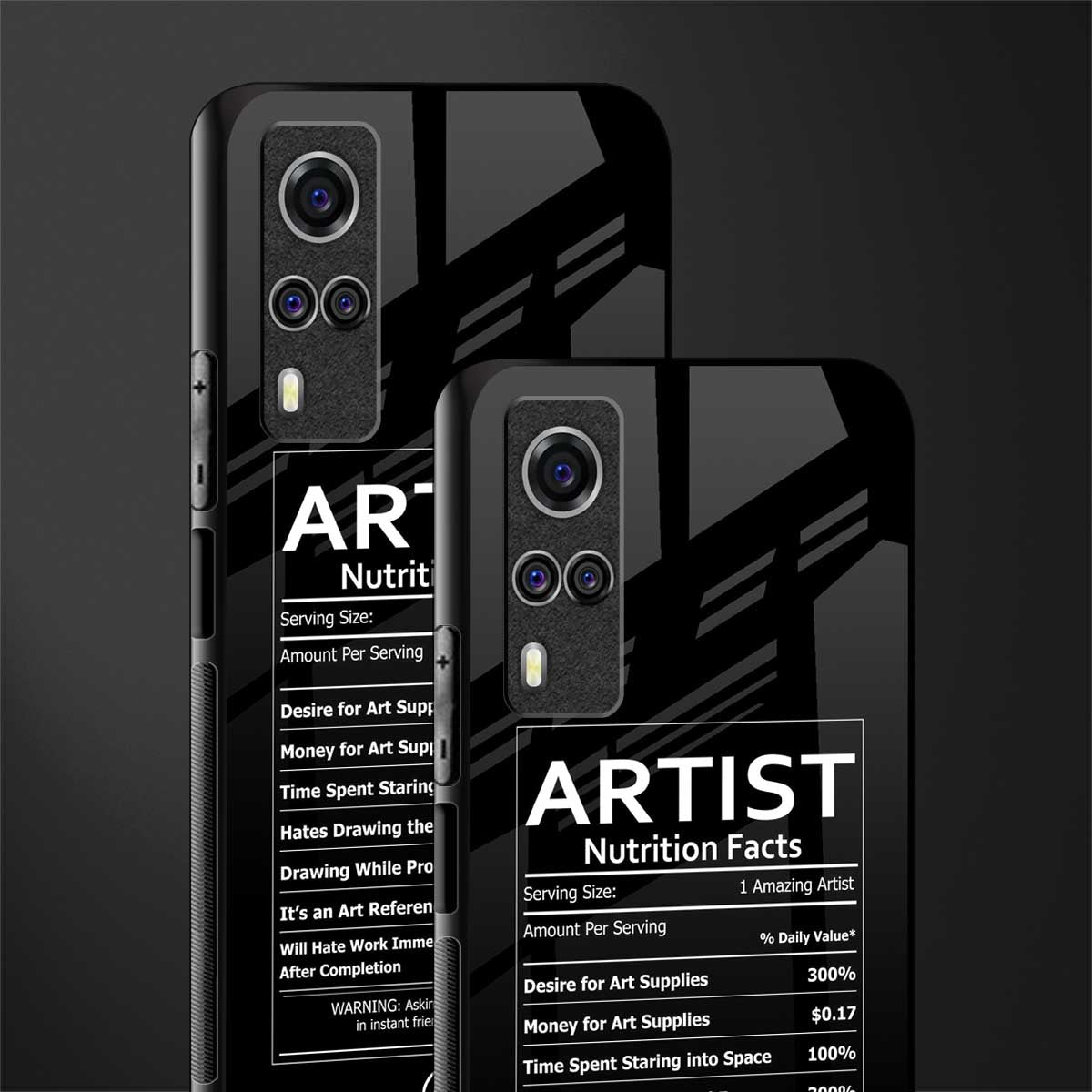 artist nutrition facts glass case for vivo y53s image-2