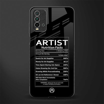 artist nutrition facts glass case for redmi 9 power image