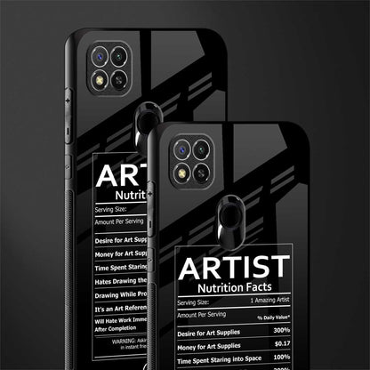 artist nutrition facts glass case for redmi 9 image-2
