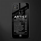 artist nutrition facts glass case for redmi 9 image