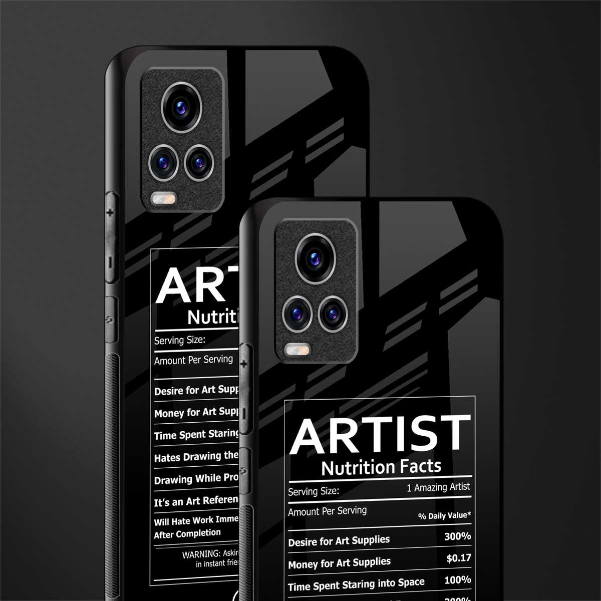 artist nutrition facts glass case for vivo v20 pro image-2