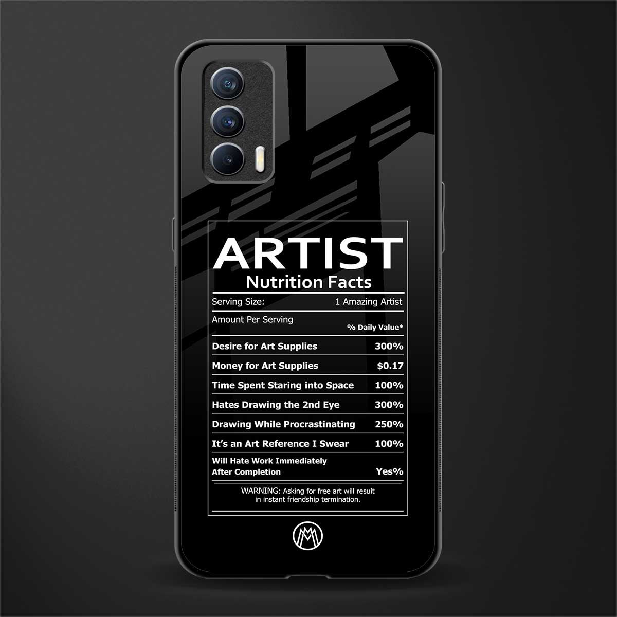 artist nutrition facts glass case for realme x7 image