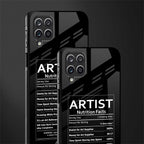 artist nutrition facts glass case for samsung galaxy a12 image-2