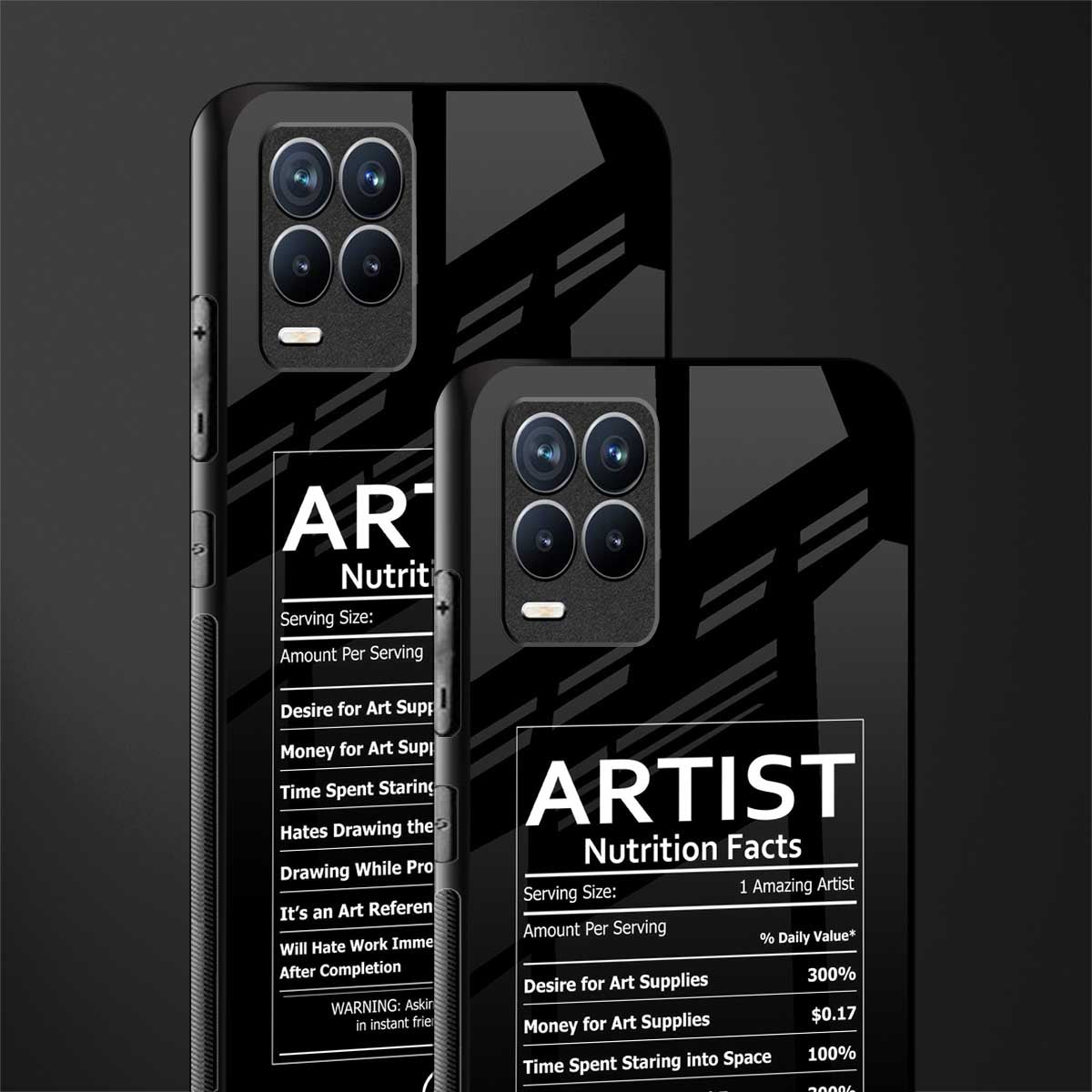 artist nutrition facts glass case for realme 8 pro image-2