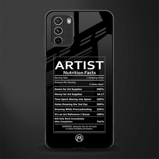 artist nutrition facts glass case for poco m3 image