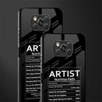 artist nutrition facts glass case for poco x3 image-2