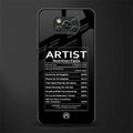 artist nutrition facts glass case for poco x3 image