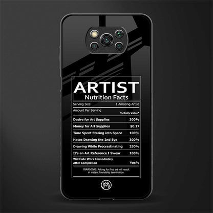 artist nutrition facts glass case for poco x3 pro image