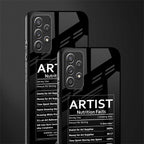 artist nutrition facts glass case for samsung galaxy a72 image-2