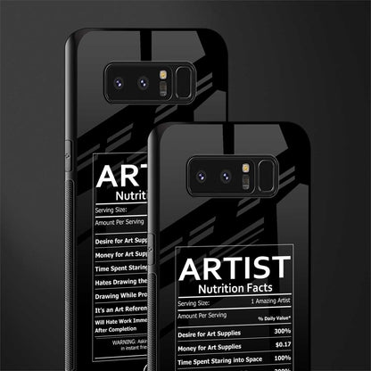 artist nutrition facts glass case for samsung galaxy note 8 image-2