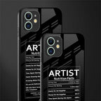 artist nutrition facts glass case for iphone 11 image-2