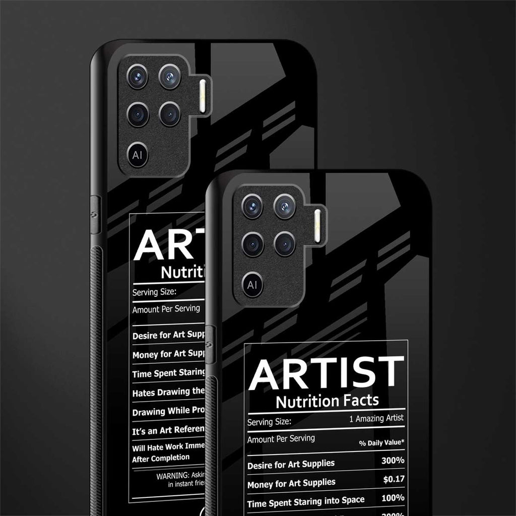 artist nutrition facts glass case for oppo f19 pro image-2