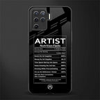 artist nutrition facts glass case for oppo f19 pro image