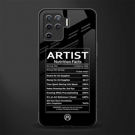 artist nutrition facts glass case for oppo f19 pro image