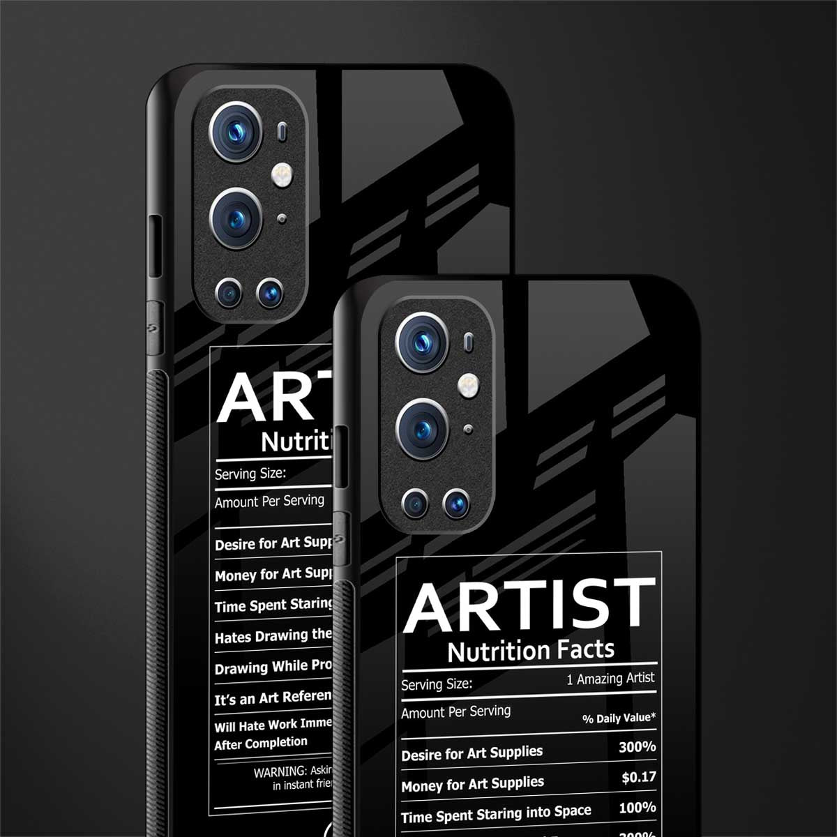 artist nutrition facts glass case for oneplus 9 pro image-2