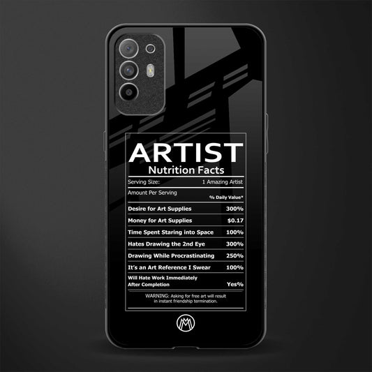 artist nutrition facts glass case for oppo f19 pro plus image