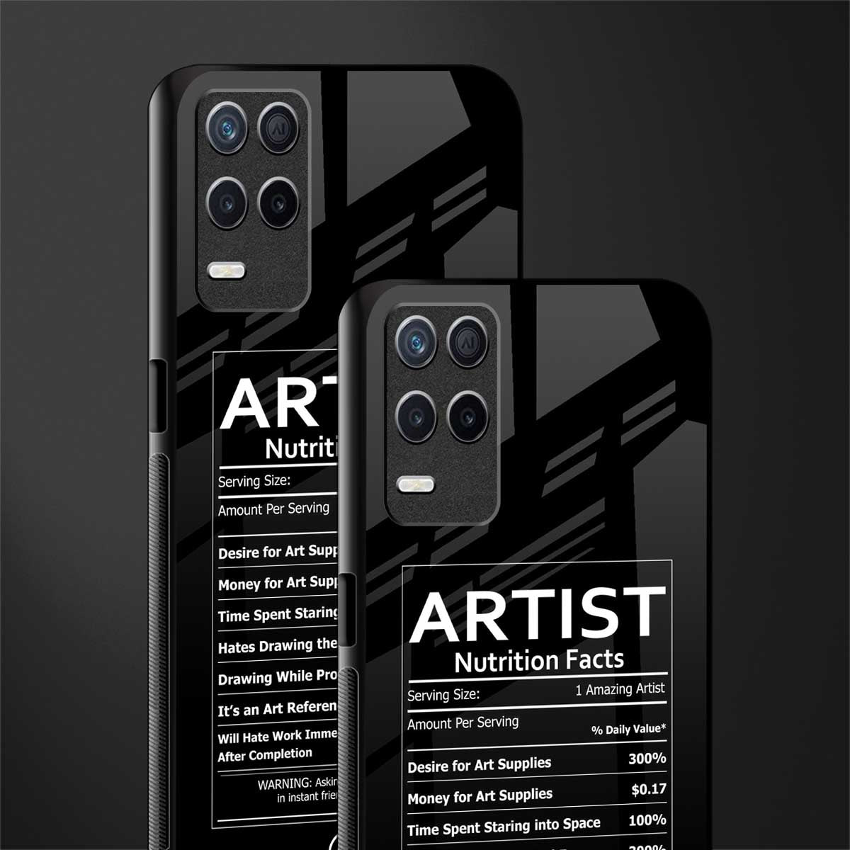 artist nutrition facts glass case for realme narzo 30 5g image-2