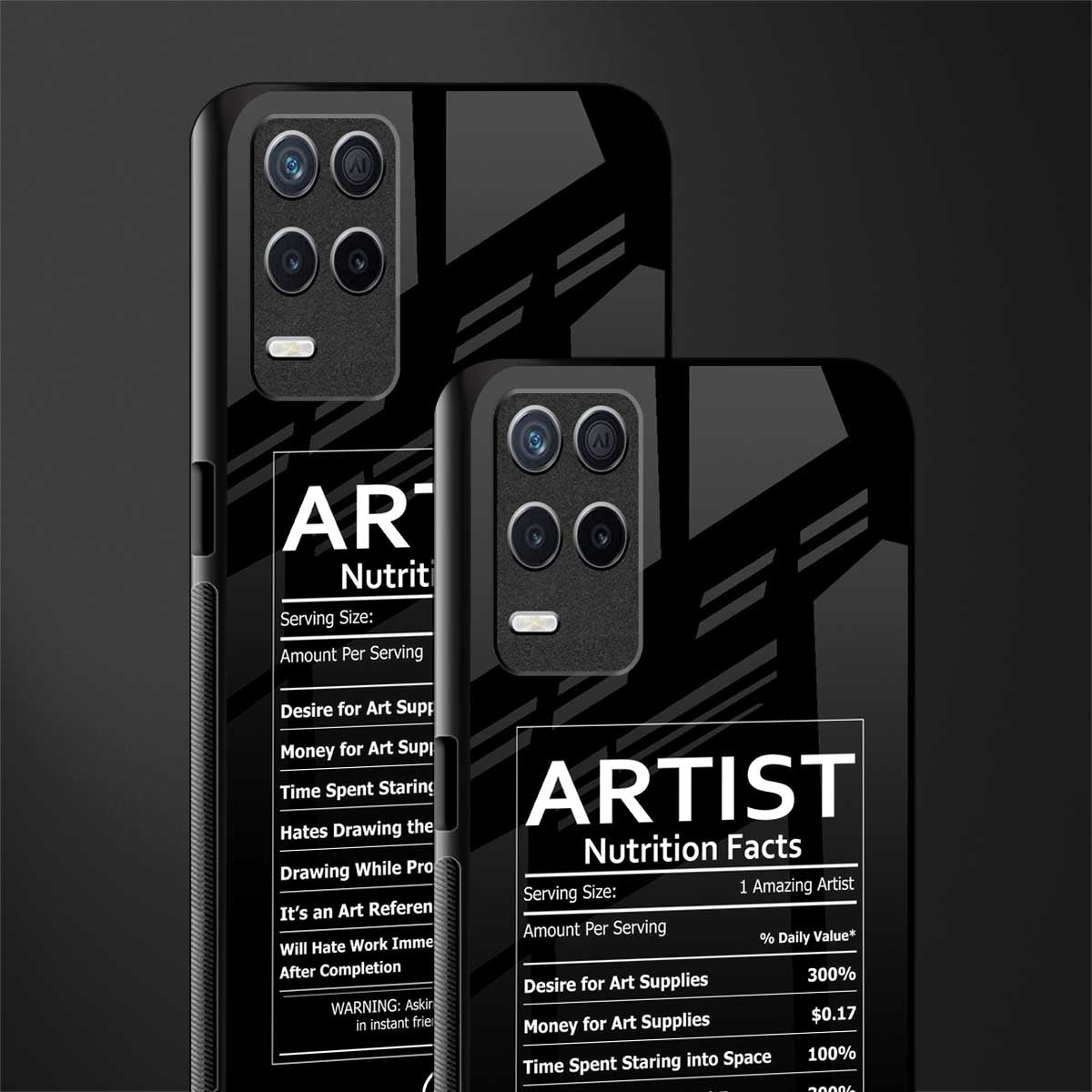 artist nutrition facts glass case for realme 8 5g image-2