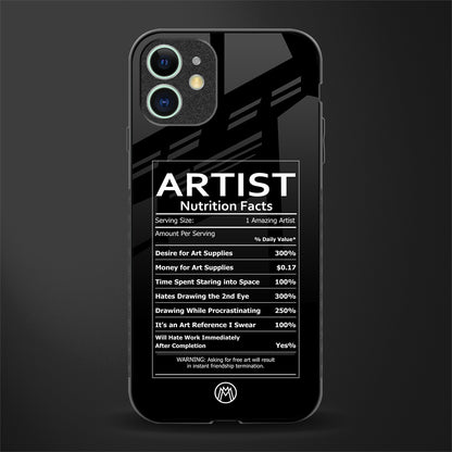artist nutrition facts glass case for iphone 12 mini image