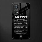artist nutrition facts glass case for mi 10t 5g image
