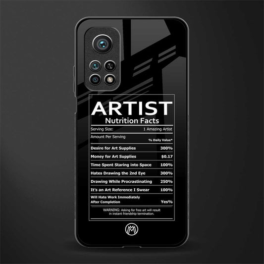artist nutrition facts glass case for mi 10t 5g image