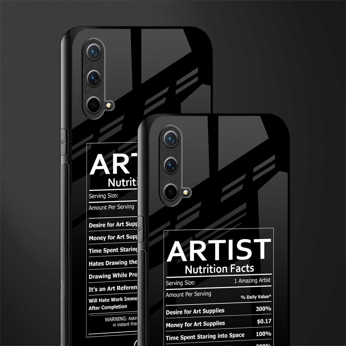 artist nutrition facts glass case for oneplus nord ce 5g image-2
