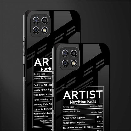 artist nutrition facts glass case for samsung galaxy a22 5g image-2