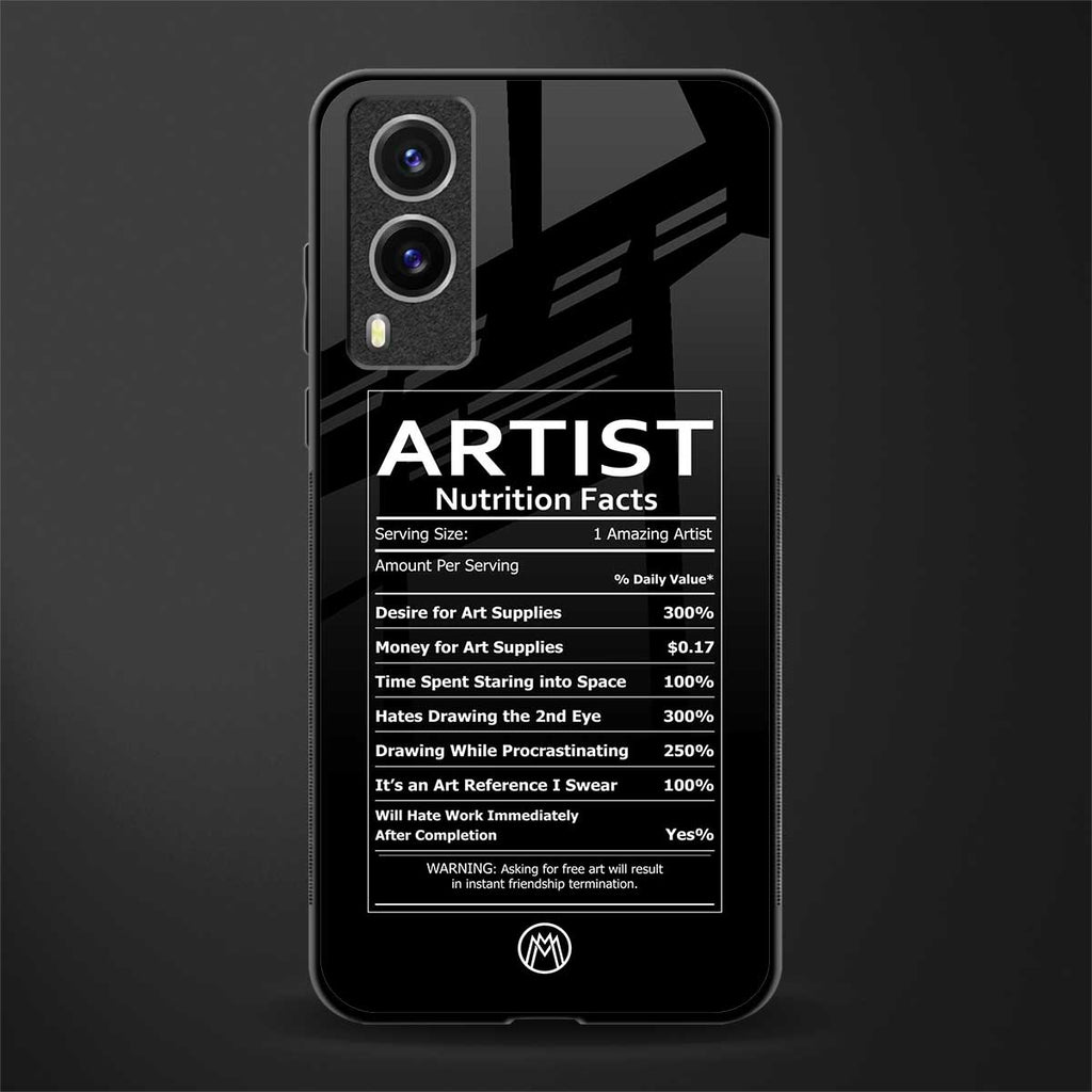 artist nutrition facts glass case for vivo v21e 5g image
