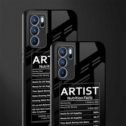 artist nutrition facts glass case for oppo reno6 5g image-2