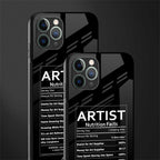 artist nutrition facts glass case for iphone 11 pro max image-2
