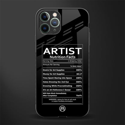 artist nutrition facts glass case for iphone 11 pro image