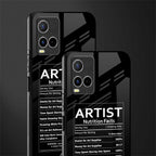 artist nutrition facts glass case for vivo y21s image-2