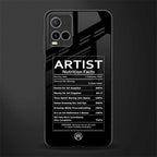 artist nutrition facts glass case for vivo y21s image