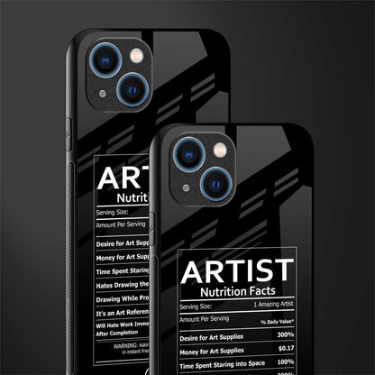 artist nutrition facts glass case for iphone 14 image-2