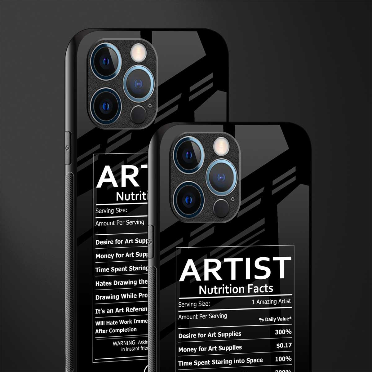 artist nutrition facts glass case for iphone 12 pro image-2