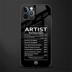 artist nutrition facts glass case for iphone 12 pro max image